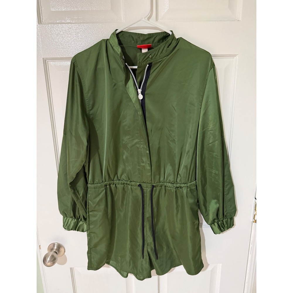 Hunter x Target Green Collared Quarter Zip Romper Utility Drawstring Size S